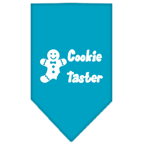 Cookie Taster Screen Print Bandana Turquoise Small