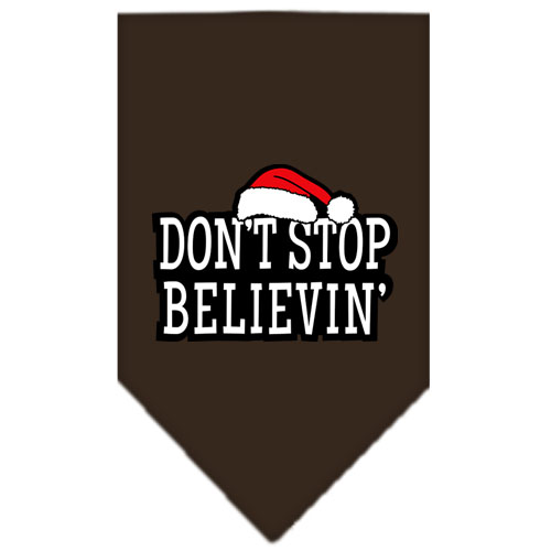 Don't Stop Believin Screen Print Bandana Cocoa Small