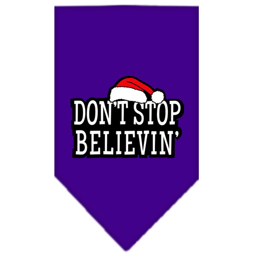 Don't Stop Believin Screen Print Bandana Purple Small