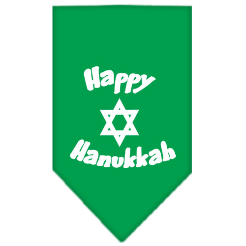 Happy Hanukkah Screen Print Bandana Emerald Green Large