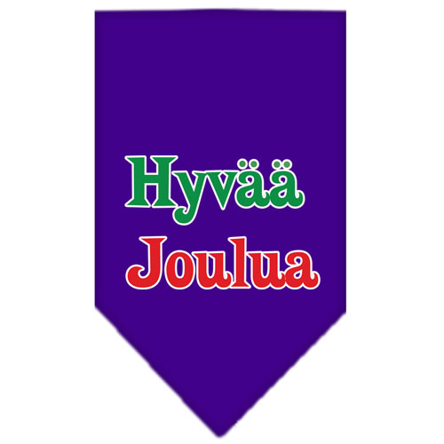 Hyvaa Joulua Screen Print Bandana Purple Large