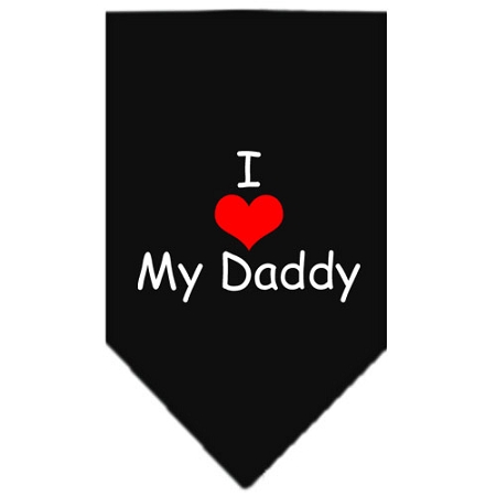 I Heart My Daddy Screen Print Bandana Black Large