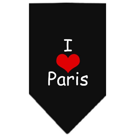 I Heart Paris Screen Print Bandana Black Small