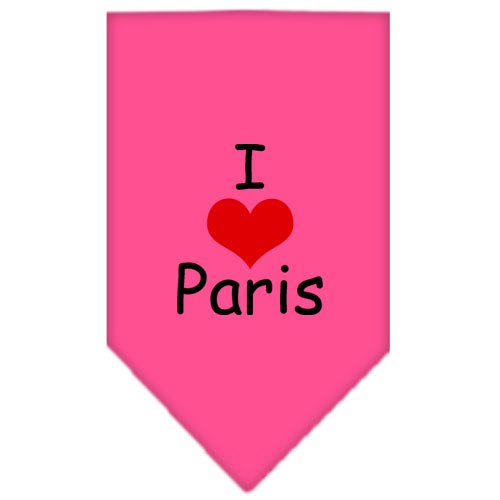 I Heart Paris Screen Print Bandana Bright Pink Large