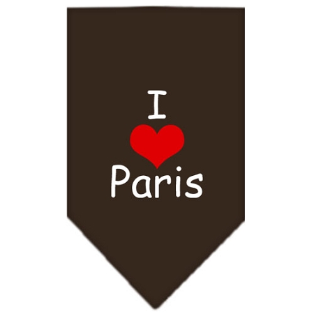 I Heart Paris Screen Print Bandana Cocoa Small