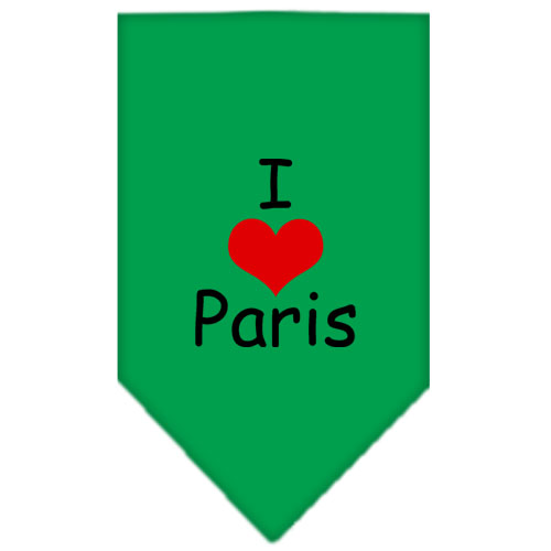 I Heart Paris Screen Print Bandana Emerald Green Large