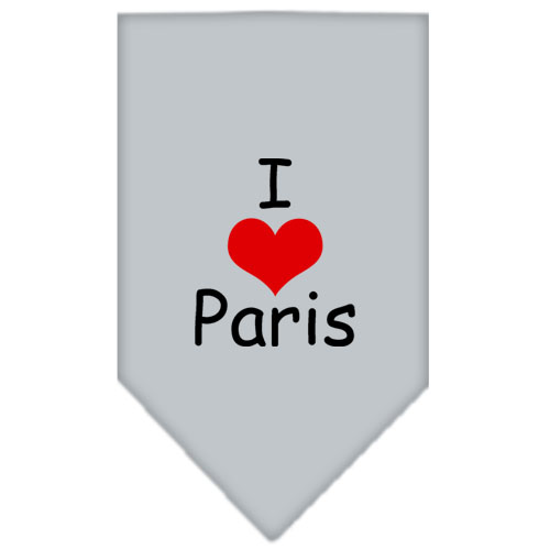 I Heart Paris Screen Print Bandana Grey Large
