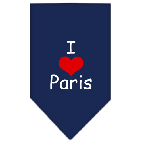 I Heart Paris Screen Print Bandana Navy Blue Small