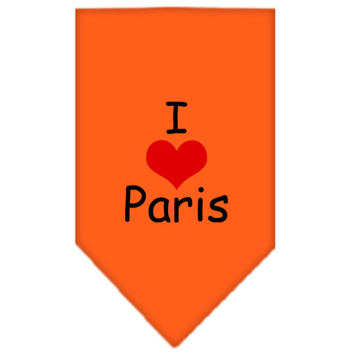 I Heart Paris Screen Print Bandana Orange Small