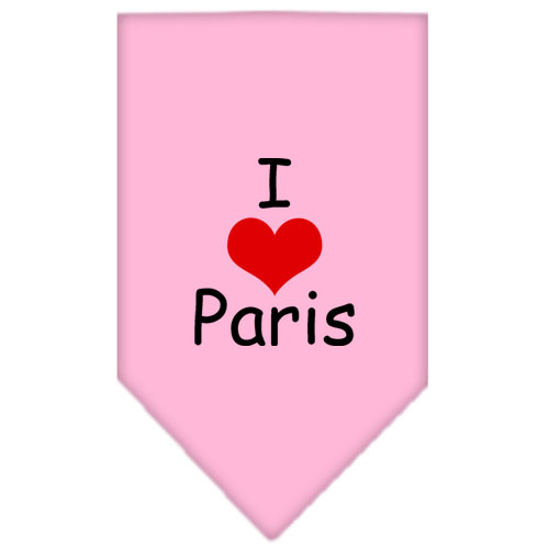 I Heart Paris Screen Print Bandana Light Pink Large