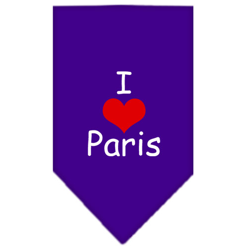 I Heart Paris Screen Print Bandana Purple Large