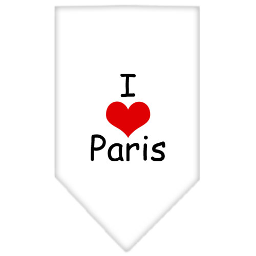 I Heart Paris Screen Print Bandana White Large