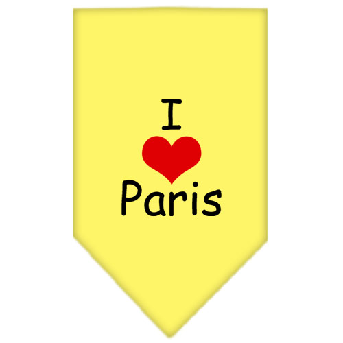 I Heart Paris Screen Print Bandana Yellow Small