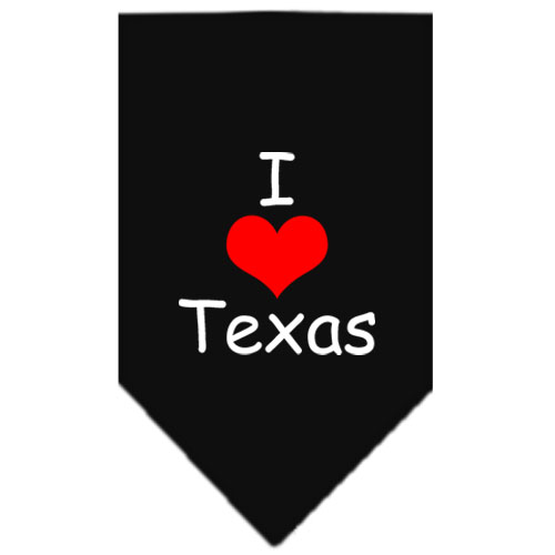 I Heart Texas Screen Print Bandana Black Small