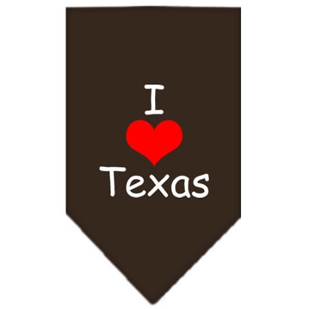 I Heart Texas Screen Print Bandana Cocoa Small
