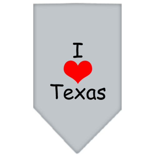 I Heart Texas Screen Print Bandana Grey Large