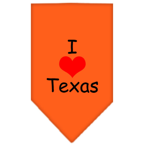 I Heart Texas Screen Print Bandana Orange Large