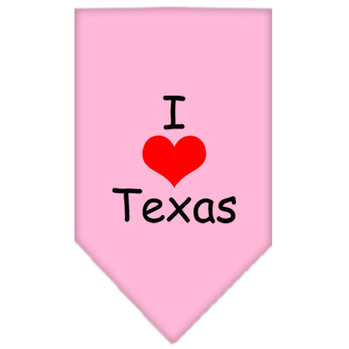 I Heart Texas Screen Print Bandana Light Pink Small