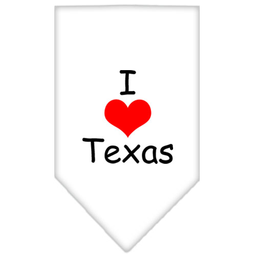 I Heart Texas Screen Print Bandana White Large