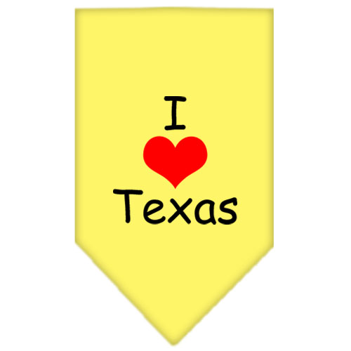 I Heart Texas Screen Print Bandana Yellow Small