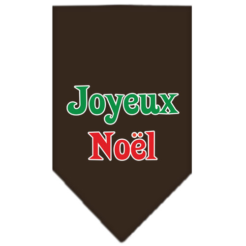 Joyeux Noel Screen Print Bandana Cocoa Small