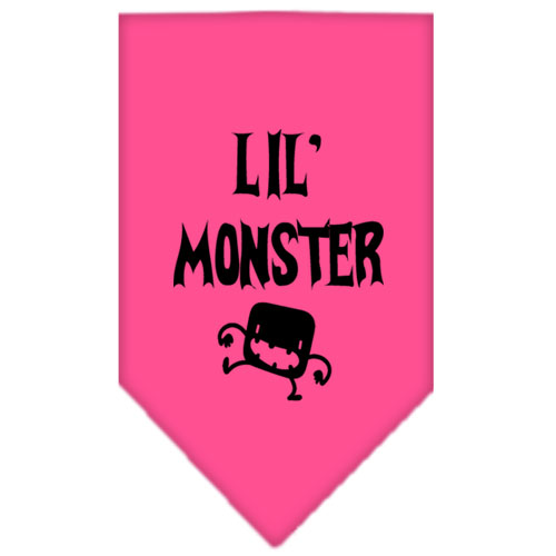 Lil Monster Screen Print Bandana Bright Pink Small