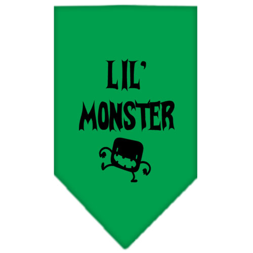 Lil Monster Screen Print Bandana Emerald Green Small