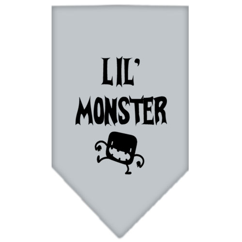 Lil Monster Screen Print Bandana Grey Small