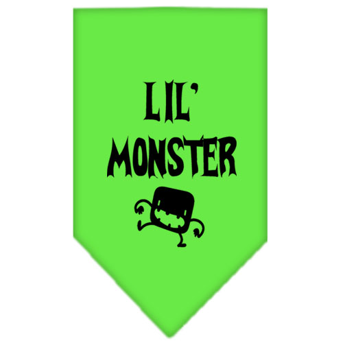 Lil Monster Screen Print Bandana Lime Green Large