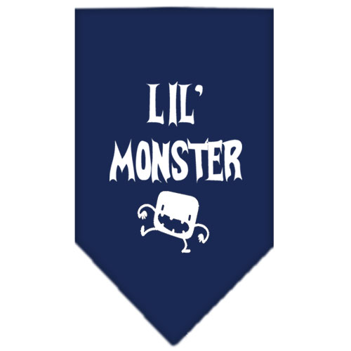 Lil Monster Screen Print Bandana Navy Blue Small