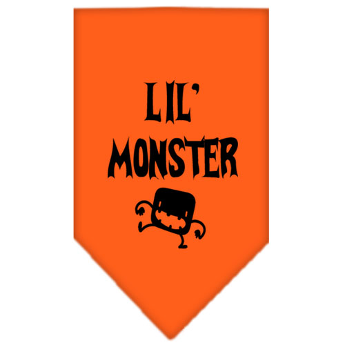 Lil Monster Screen Print Bandana Orange Small