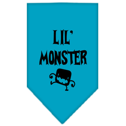 Lil Monster Screen Print Bandana Turquoise Large