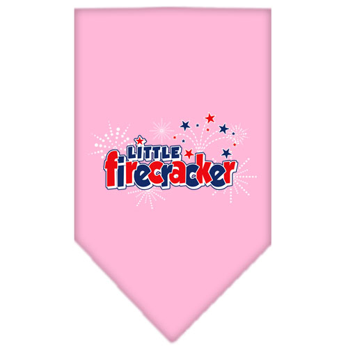 Little Firecracker Screen Print Bandana Light Pink Large