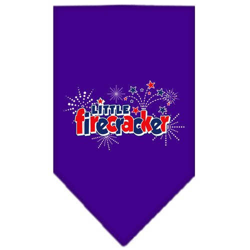 Little Firecracker Screen Print Bandana Purple Large
