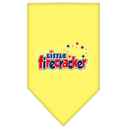 Little Firecracker Screen Print Bandana Yellow Large