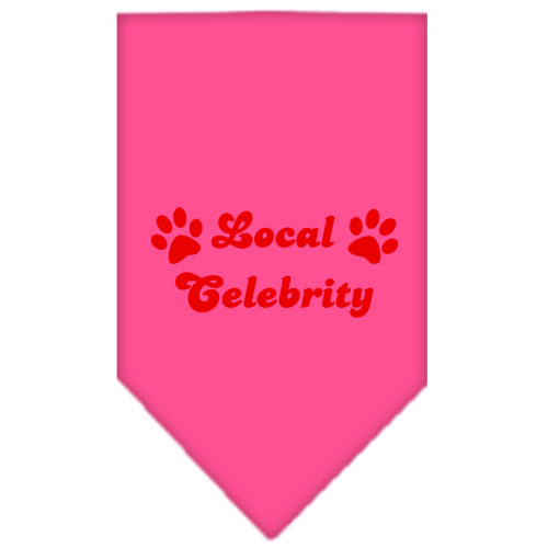 Local Celebrity Screen Print Bandana Bright Pink Small