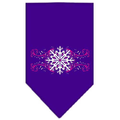 Pink Snowflake Swirls Screen Print Bandana Purple Large