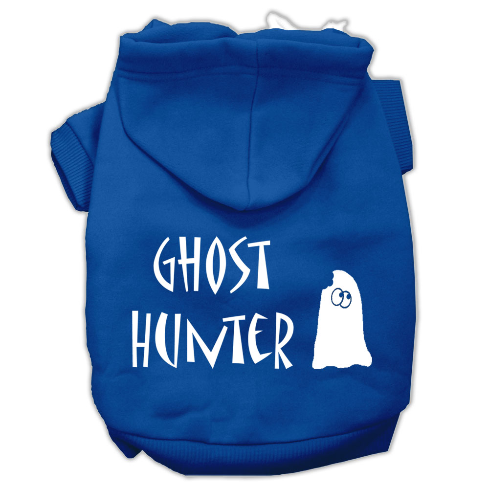 Ghost Hunter Screen Print Pet Hoodies Blue with Cream Lettering XXL