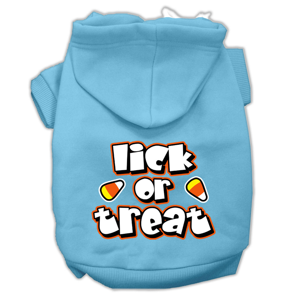 Lick Or Treat Screen Print Pet Hoodies Baby Blue XXL