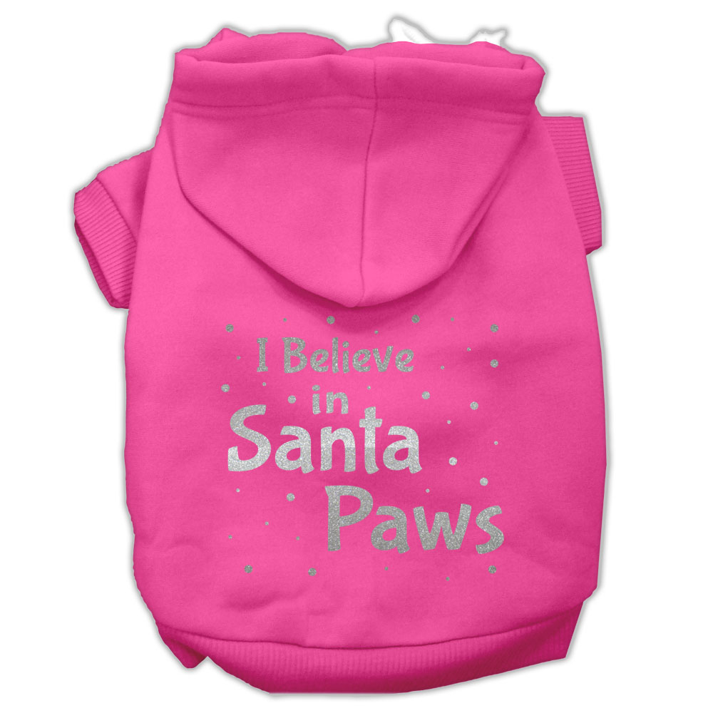 Screenprint Santa Paws Pet Hoodies Bright Pink Size XXXL