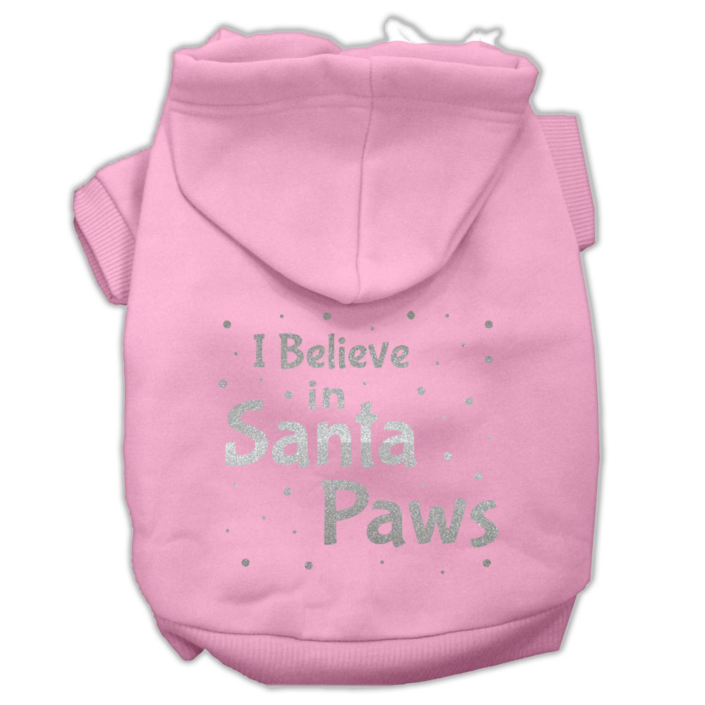 Screenprint Santa Paws Pet Hoodies Light Pink Size XL