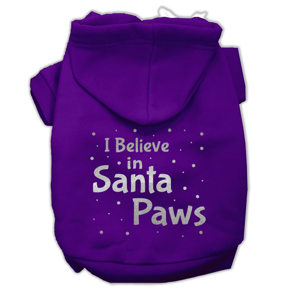 Screenprint Santa Paws Pet Hoodies Purple Size XXL