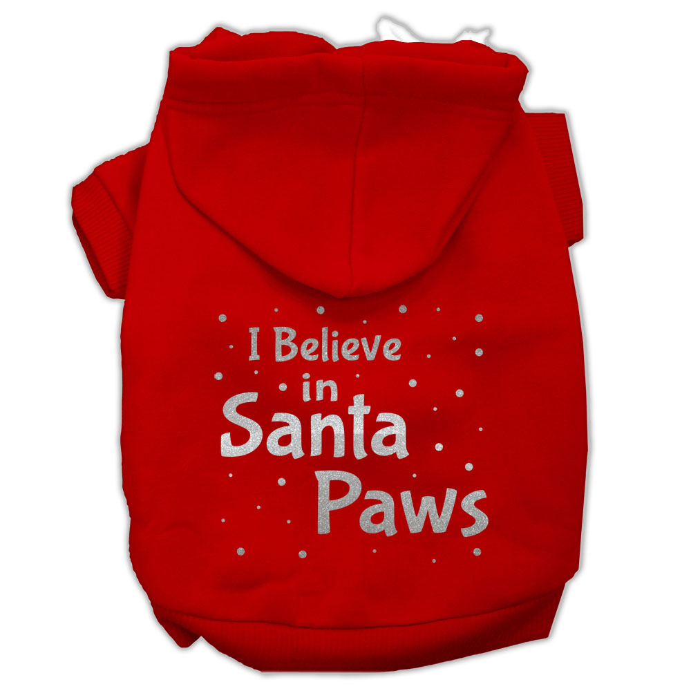 Screenprint Santa Paws Pet Hoodies Red Size XXL