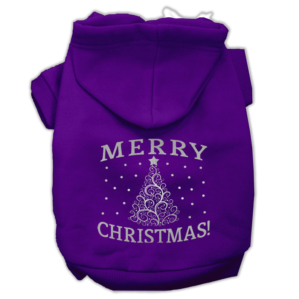 Shimmer Christmas Tree Pet Hoodies Purple Size XXL
