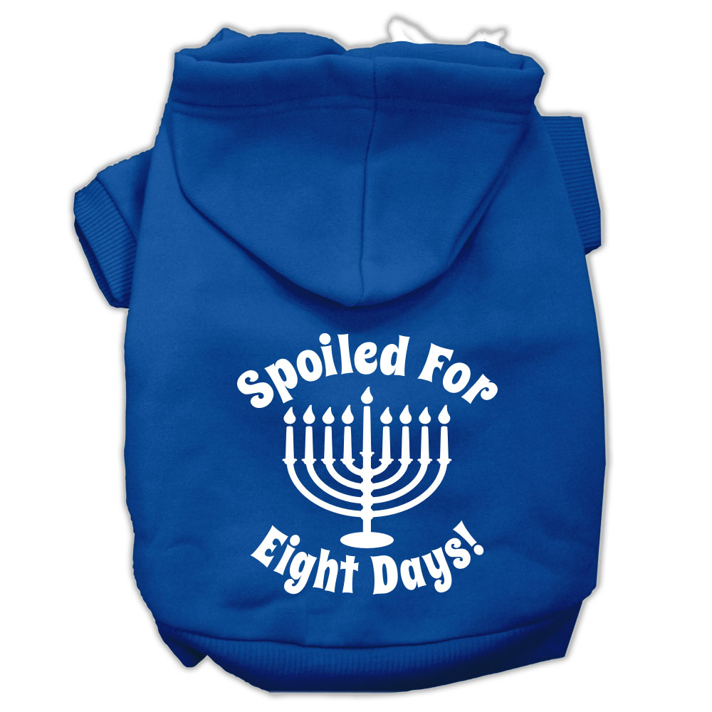 Spoiled for 8 Days Screenprint Dog Pet Hoodies Blue Size XL