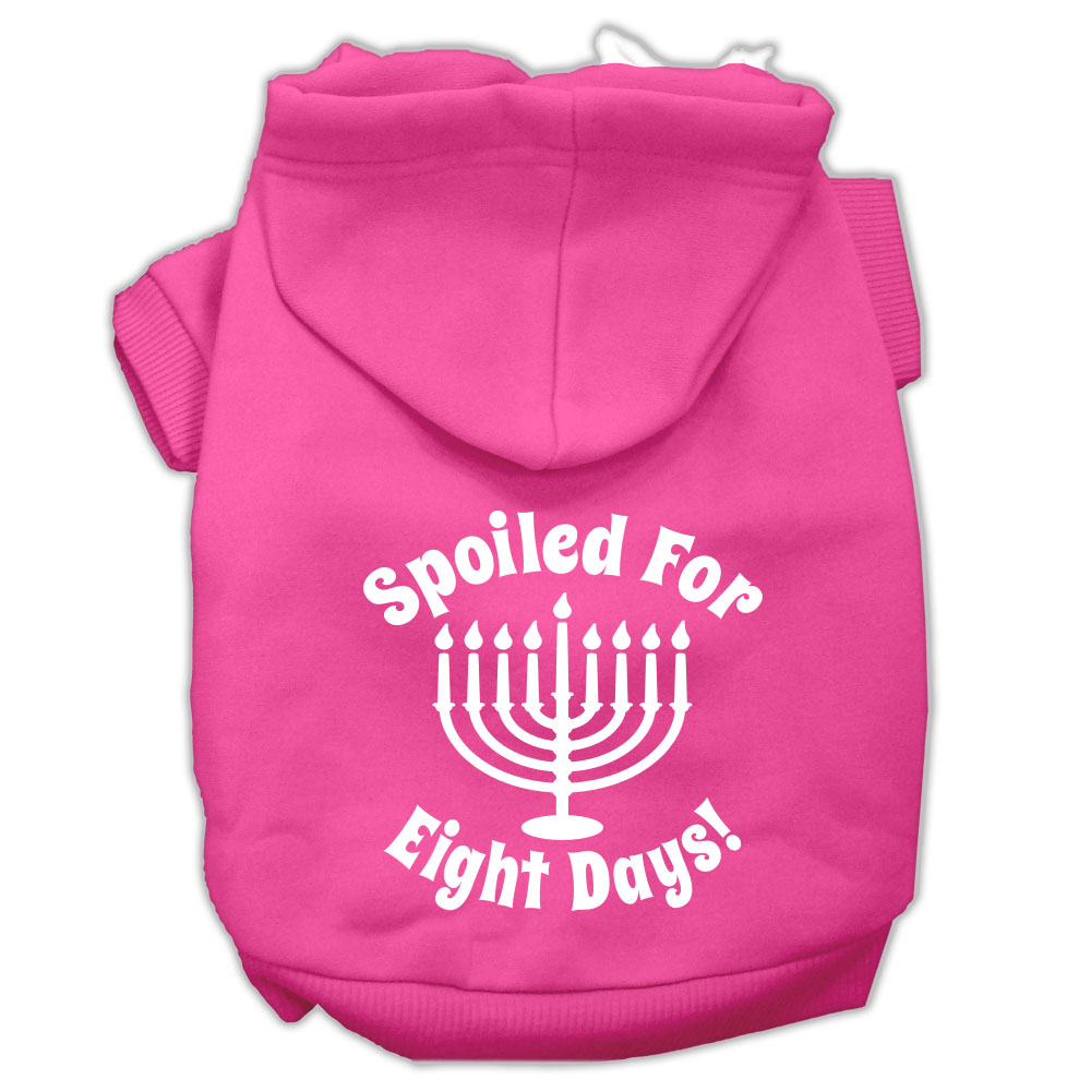Spoiled for 8 Days Screenprint Dog Pet Hoodies Bright Pink Size Lg