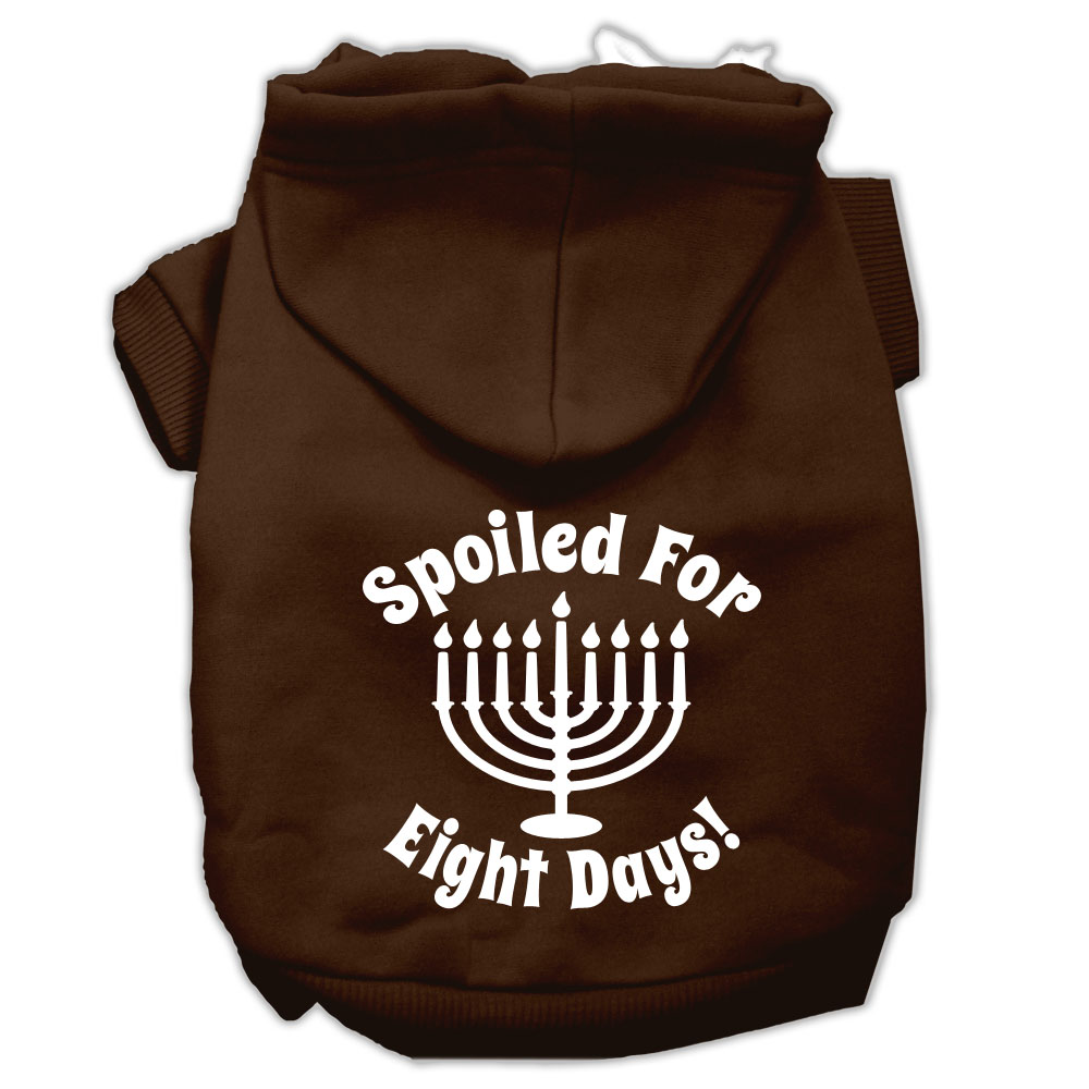 Spoiled for 8 Days Screenprint Dog Pet Hoodies Brown Size XL