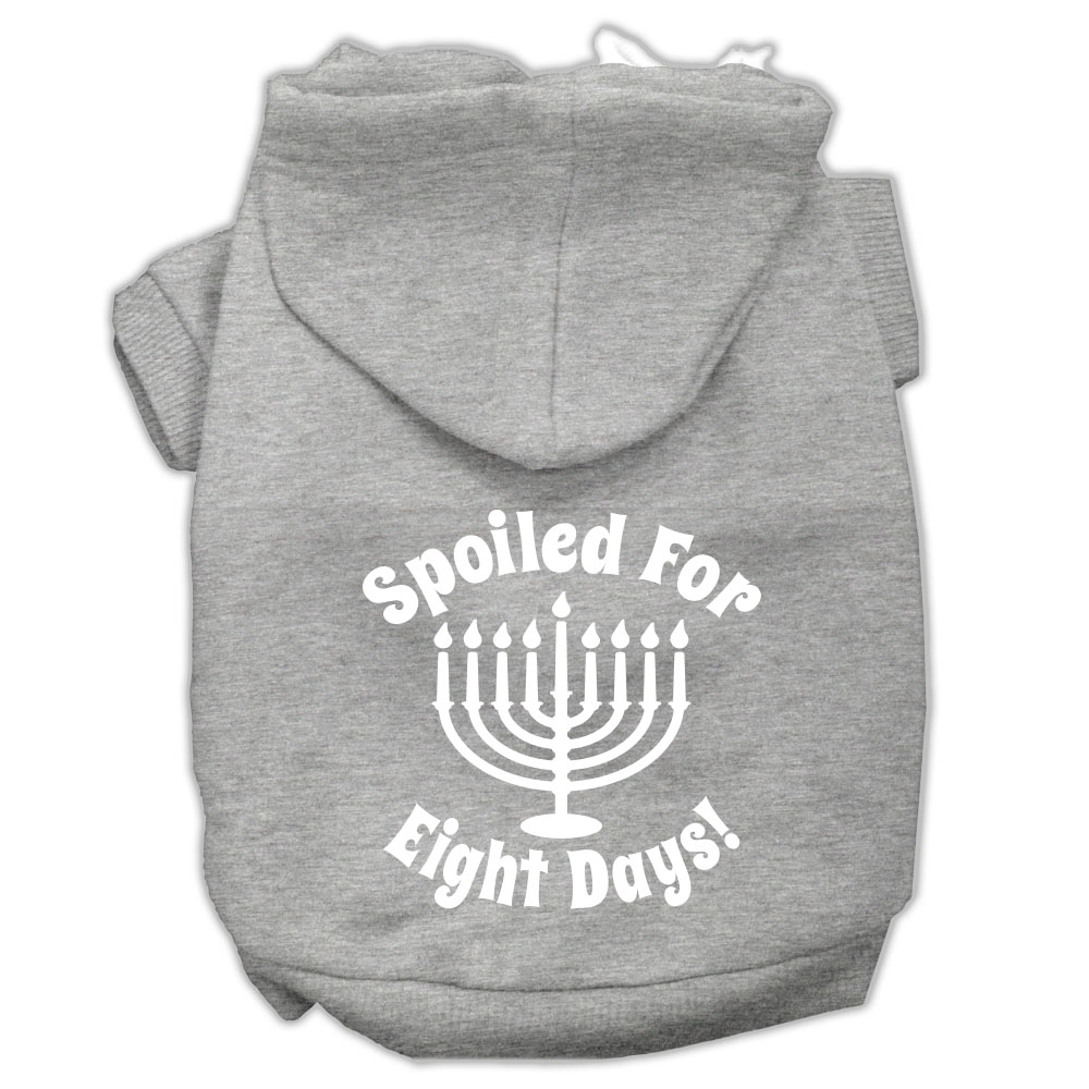 Spoiled for 8 Days Screenprint Dog Pet Hoodies Grey Size Med