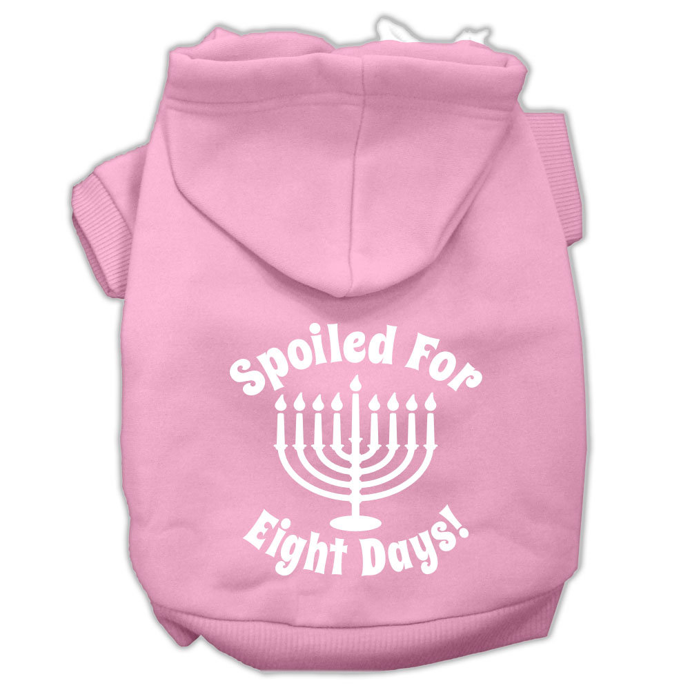 Spoiled for 8 Days Screenprint Dog Pet Hoodies Light Pink Size Lg