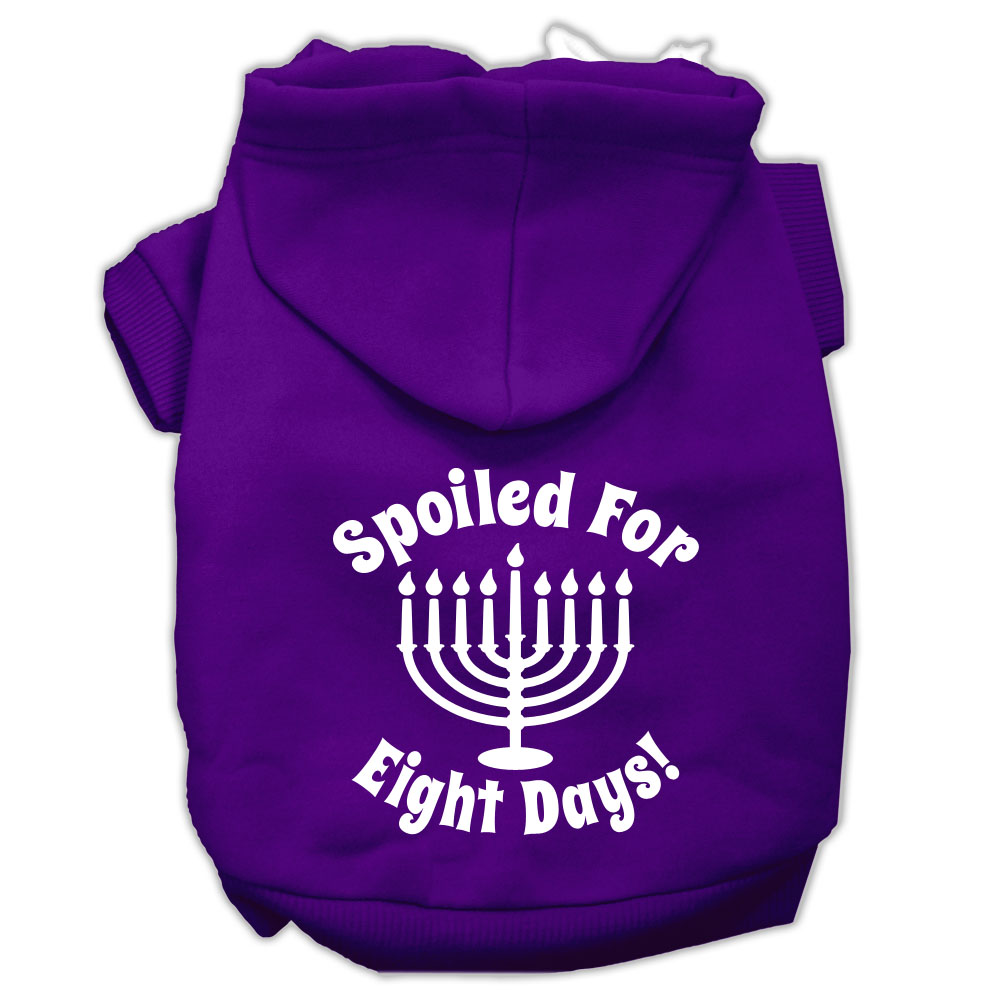 Spoiled for 8 Days Screenprint Dog Pet Hoodies Purple Size Med